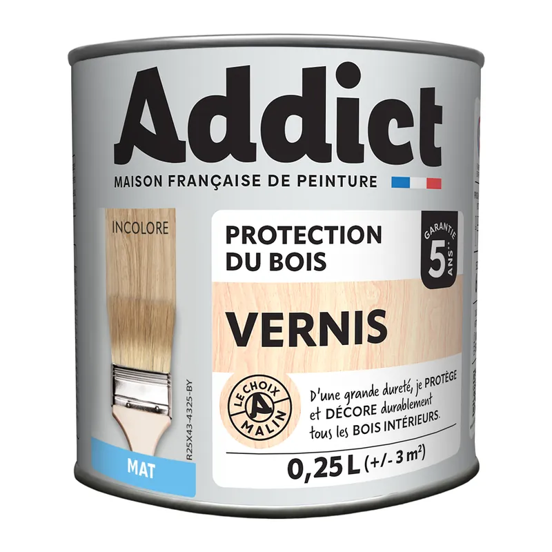 Vernis bois mat incolore 250 ml - ADDICT Offre Exclusive