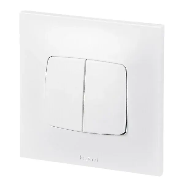Meilleure Vente Double interrupteur va-et-vient Neptune 10A - Blanc LEGRAND