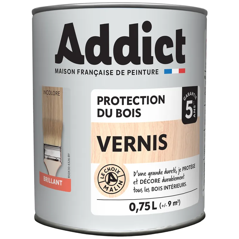 Vernis bois brillant incolore 750 ml - ADDICT Achetez Aujourd'hui