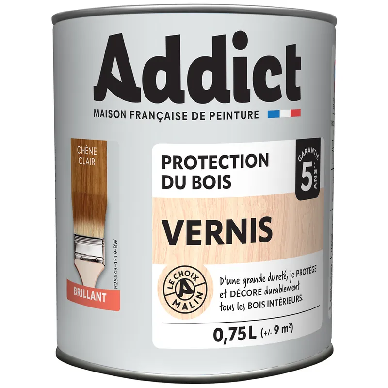 Vernis bois brillant chêne clair 0,75 L - ADDICT Meilleur Choix
