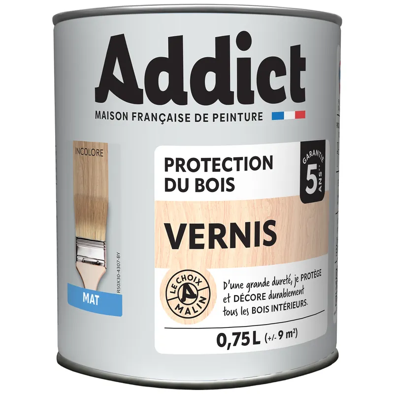 Vernis bois mat incolore 0,75 L - ADDICT Commande En Gros