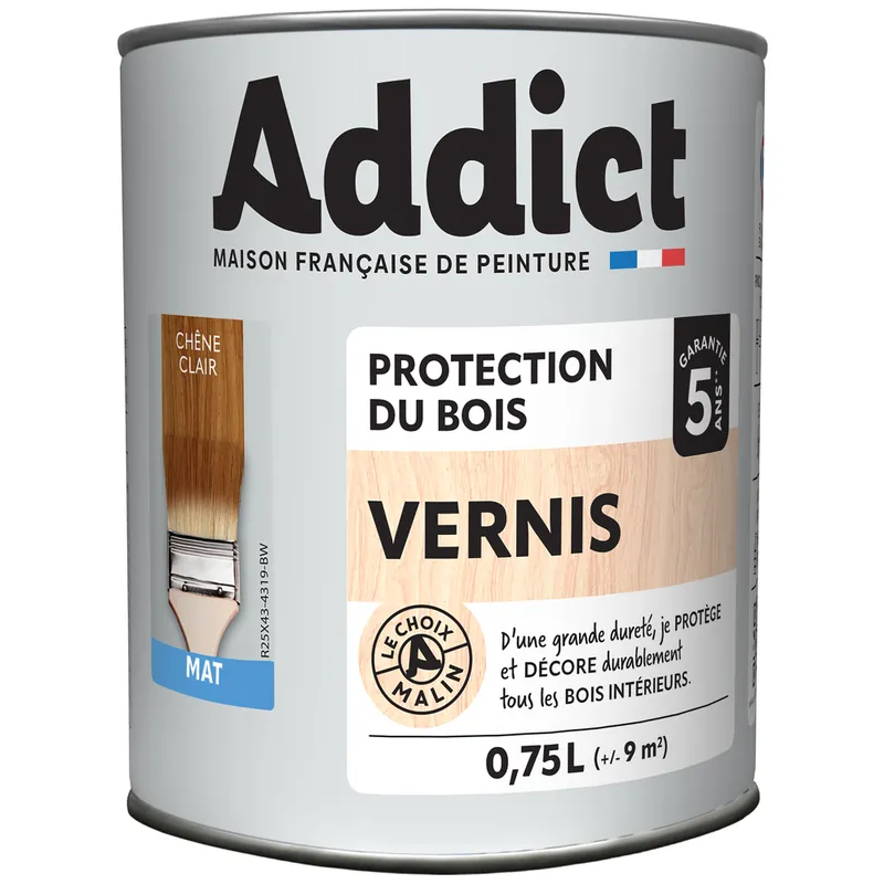 Vernis bois mat chêne clair 0,75 L - ADDICT Commande En Gros