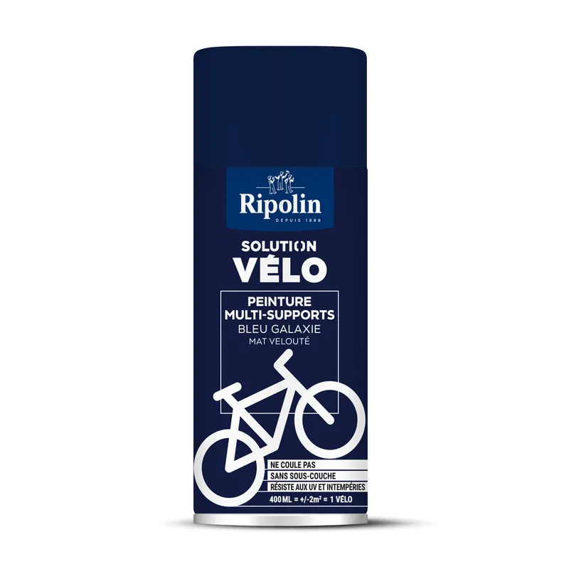 Meilleur Choix Bombe de peinture multi-supports solution vélo bleu galaxie mat velouté400 ml - RIPOLIN