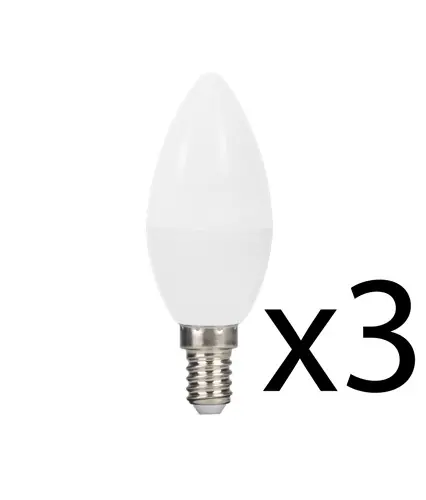 Ampoules LED E14 flamme 4,9W = 470 lumens blanc chaud par 3 - ARLUX Satisfait Ou Remboursé
