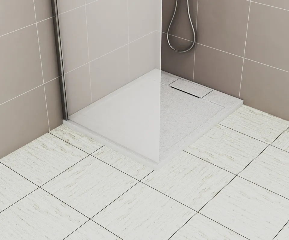 Populaire Receveur de douche 80x100 cm résine blanc mat Island - OCEA