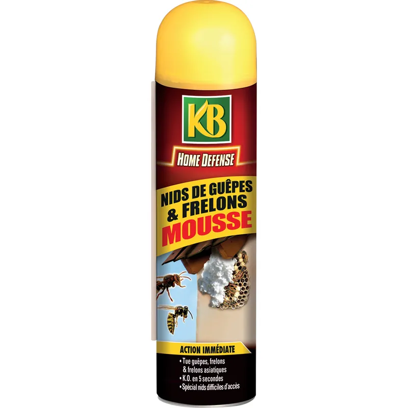 Insecticide en mousse destructeur de nid de guêpes et frelons difficile d‘accès - KB Prix Réduit
