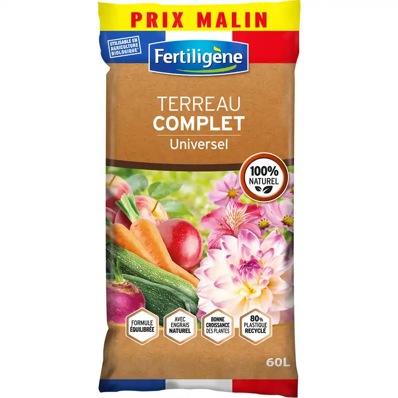 Vente Flash Terreau complet 60 L FERTILIGENE
