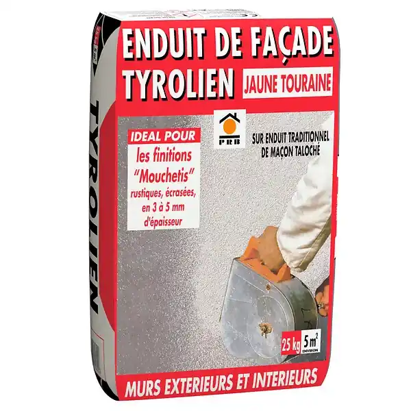 Meilleur Prix Enduit de façade tyrolien jaune tourraine - 25kg PRB