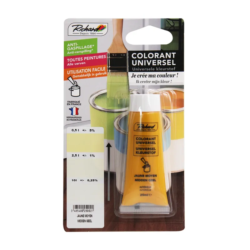 Colorant universel pour peinture 25 ml jaune moyen RICHARD Must-Have