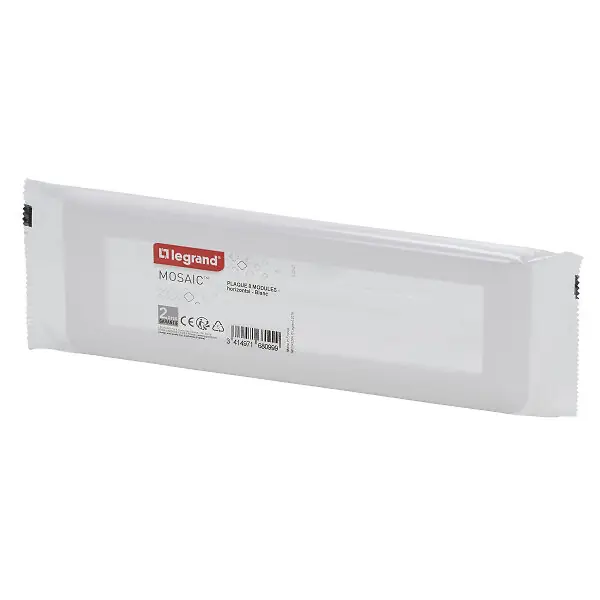 Plaque de finition Mosaic 8 modules Blanc LEGRAND Offre Spéciale