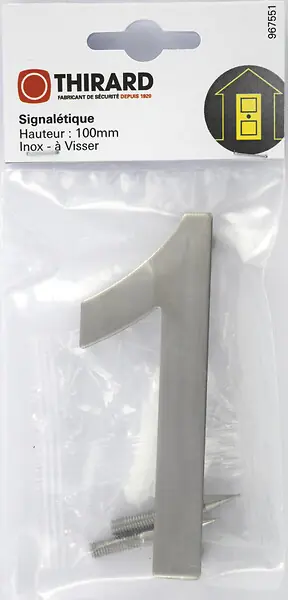 Acheter En Ligne Chiffre 1 inox hauteur 100mm à visser THIRARD