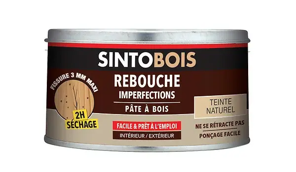 Pâte à bois rebouche imperfections Naturel 250g SINTO Meilleur Prix
