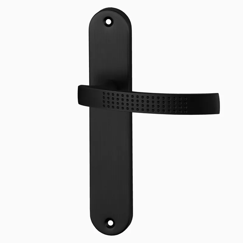 Acheter Direct Poignées de porte sur plaques sans trou Ibiza noir mat ALPERTEC