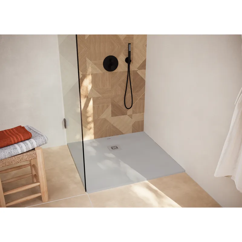 Dernier Modèle Receveur de douche 90x90 cm résine gris mat Econova - DURAVIT