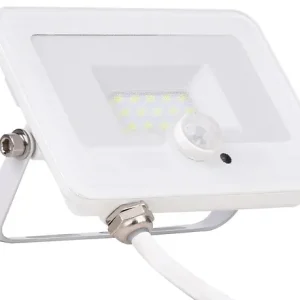 Projecteur plat + détecteur de mouvement IP65 1000lm - Blanc - Voltman Prix Bas
