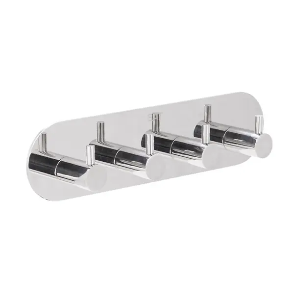 Patère murale adhésive quadruple crochets en acier inoxydable, chrome brillant (HACEKNALEP4K) SWISS AQUA TECHNOLOGIES Prix Promo