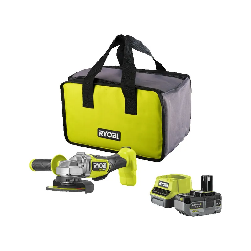 Remise Meuleuse d‘angle 125 mm Brushless avec batterie 4 Ah 18 V ONE+ RAG18X125-1C40S - RYOBI