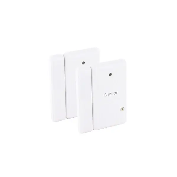 Pack 2 détecteurs ouverture porte/fenêtre - 433 MHz - Blanc CHACON Commander Vite