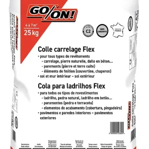 Acheter En Ligne Colle carrelage Flex Intérieur & extérieur 45x45 Gris Sac 25 kg GO/ON