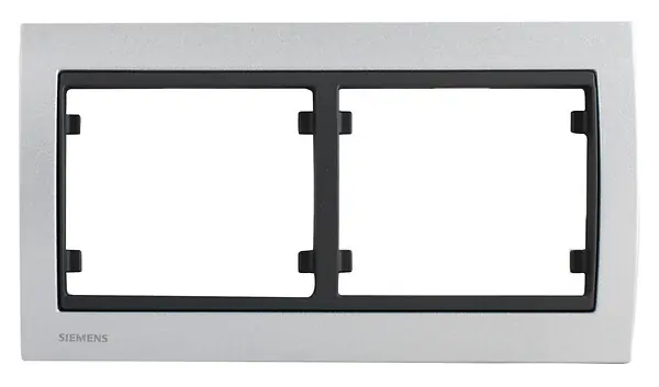 Authentique SIEMENS Plaque Double Horizontale Texturé Aluminium Delta IRIS