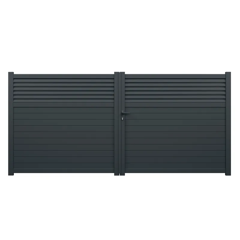 Portail battant aluminium JASMIN l.3,50 x H.1,634 m gris livraison directe à domicile GARDEN GATE Acheter En Ligne