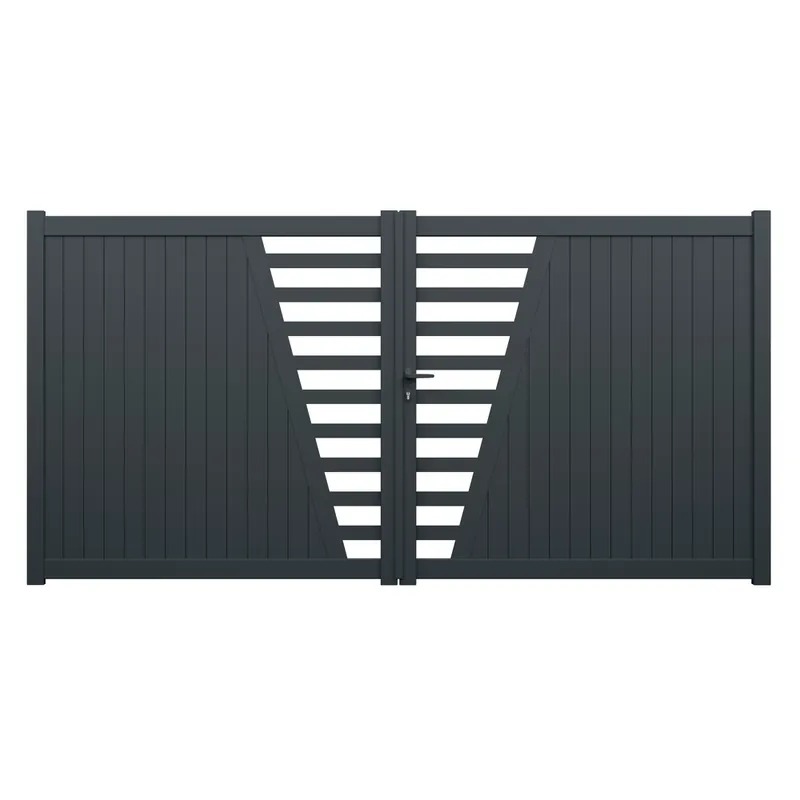 Portail battant aluminium PIVOINE l.3,50 x H.1,78 m gris livraison directe à domicile GARDEN GATE Nouvelle Collection