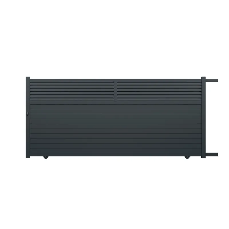 Portail coulissant aluminium JASMIN l.3,60 x H.1,634 m gris livraison directe à domicile GARDEN GATE Commande En Gros