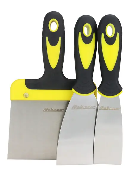 Nouvelle Collection Jeu de 3 couteaux à lames 40-80-140mm manches bimatière MEKANO