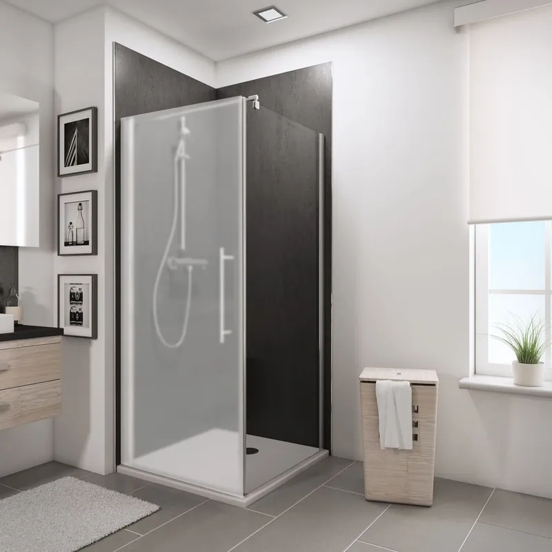 Paroi de douche latérale fixe 90x193 cm pour porte pivotante profilé chrome verre transparent 5 mm NewStyle - SCHULTE Offre Limitée