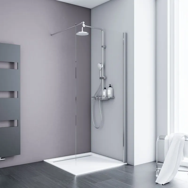 Paroi de douche à l‘italienne 90x190 cm profilé chrome verre transparent 5 mm New Style - SCHULTE Nouveauté