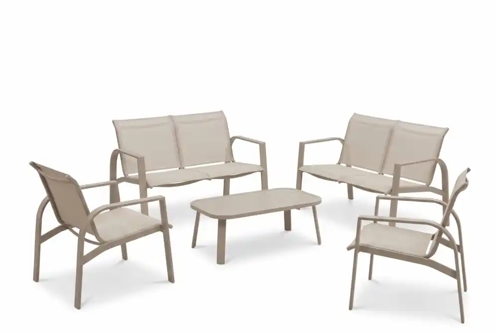 Salon de jardin EVA aluminium blanc 6 places - JARDILINE Bon Marché
