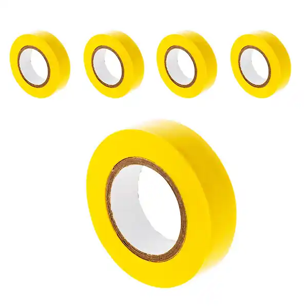 Nouvel Arrivage Lot de 5 rouleaux adhésifs 15mmx10m - Jaune - Zenitech