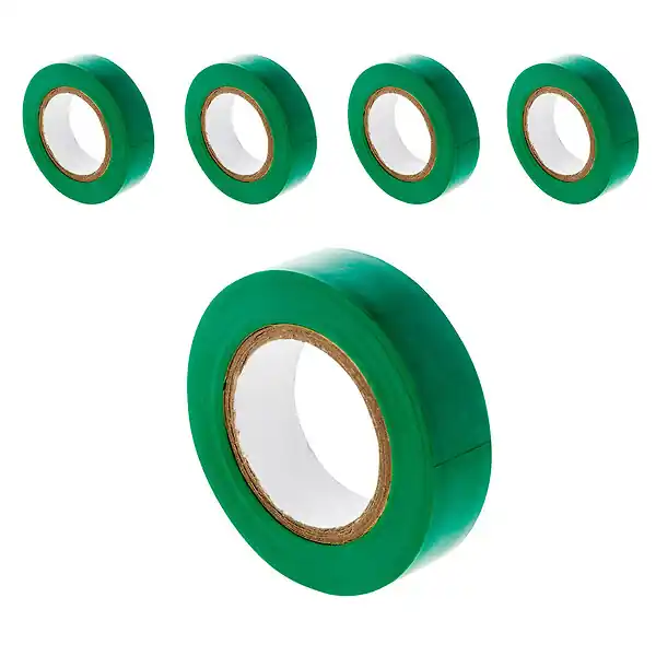 Lot de 5 rouleaux adhésifs 15mmx10m - Vert - Zenitech Commande En Gros