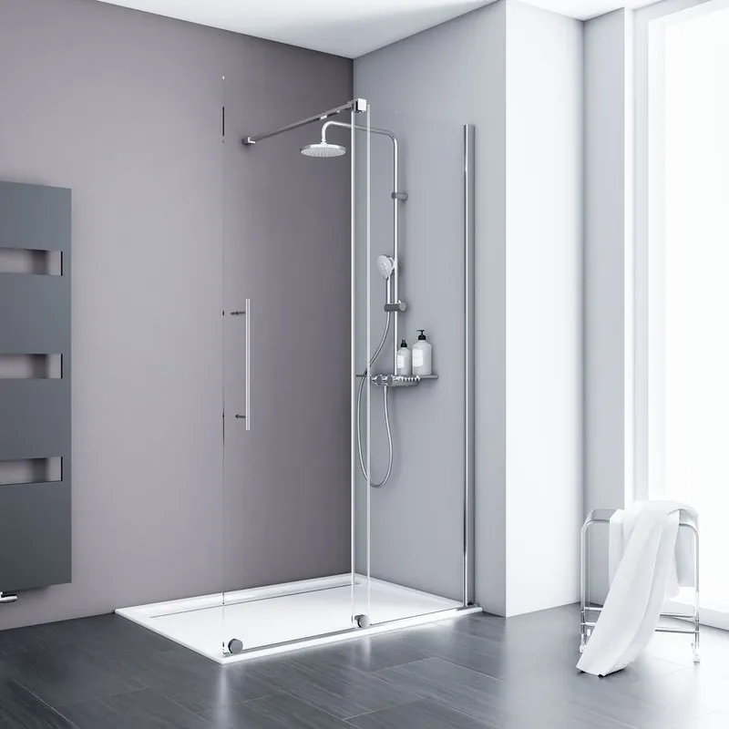 Super Prix Paroi de douche à l‘italienne Walk In coulissante 120x200 cm profilé chrome verre transparent 8 mm NewStyle - SCHULTE
