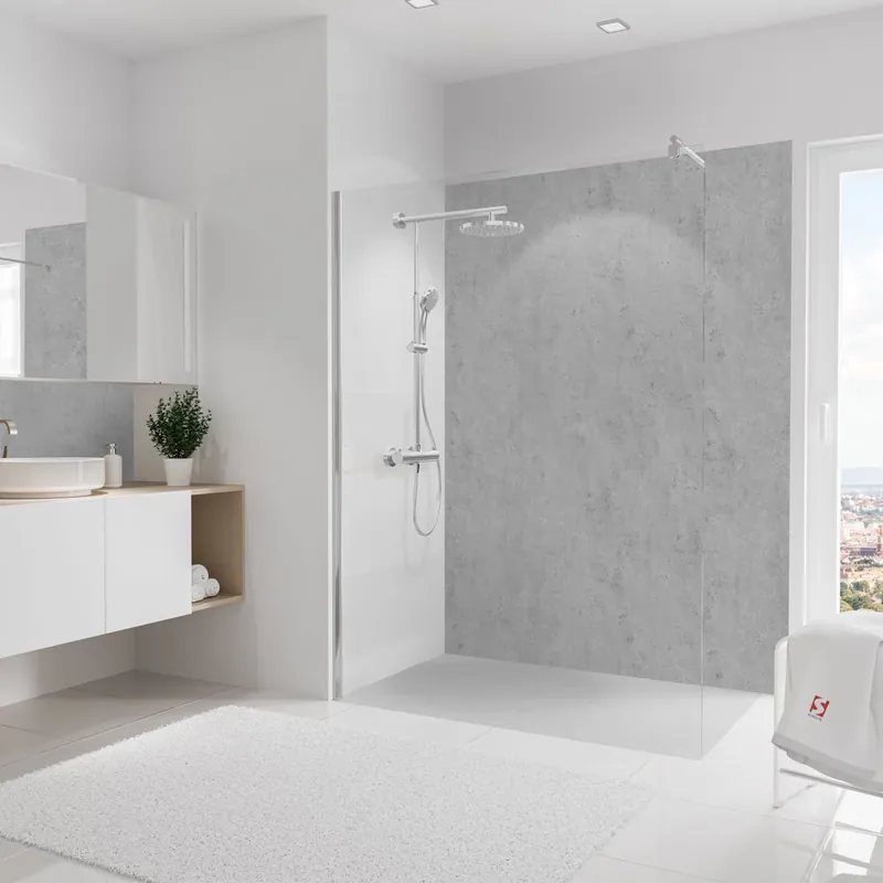 Quantité Limitée Panneau mural de douche 150x210 cm pierre gris clair DécoDesign Décor - SCHULTE