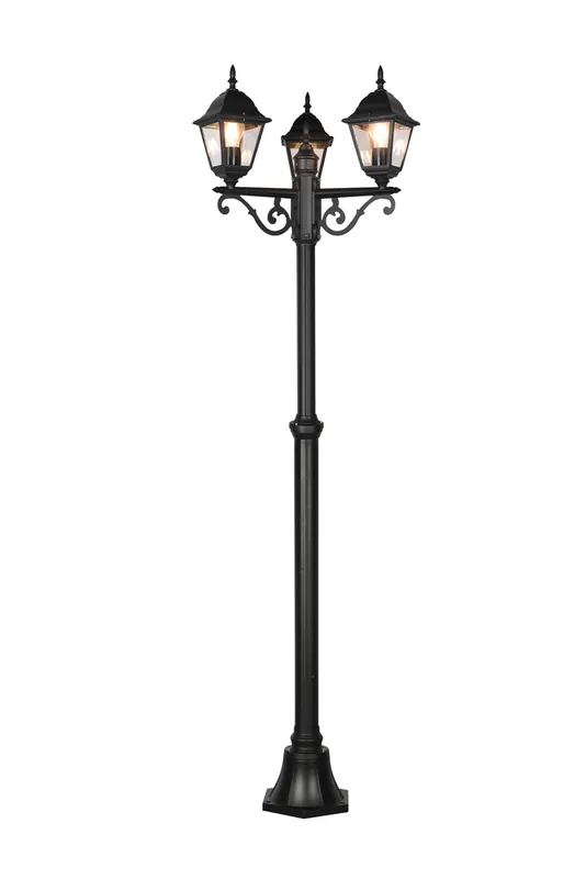 Lampadaire E27 2m Livenza noir IP44 3x60W - TRIO Commander Maintenant