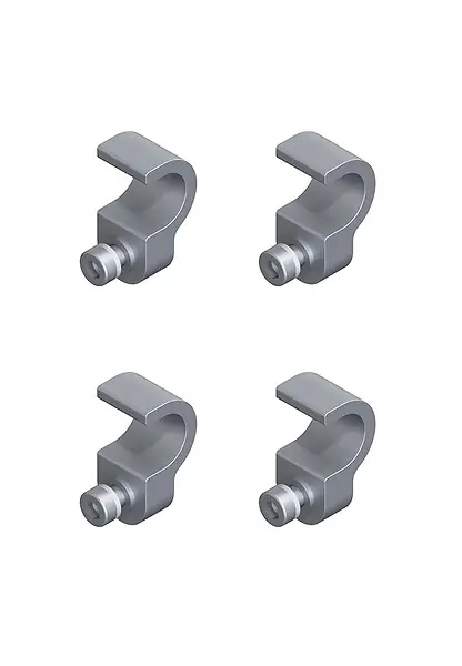 Fixation plexiglas sur lisse - Aluminium anodisé - 4 pièces SOGEM Certifié
