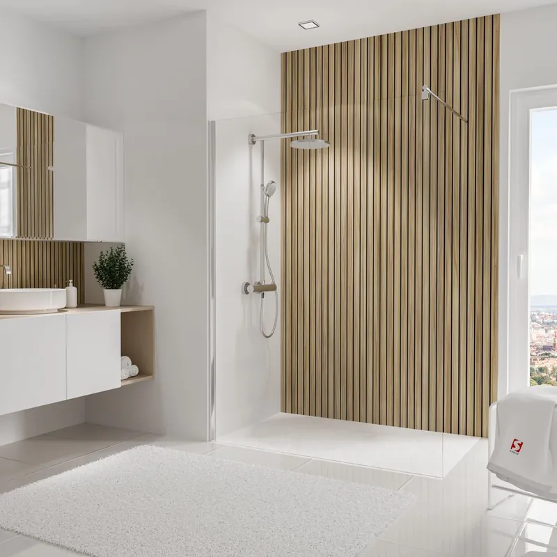 Expédié Aujourd'hui Panneau mural de douche 150x255 cm japandi vertical DécoDesign Décor - SCHULTE