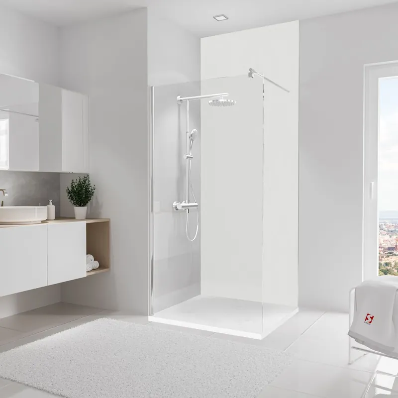 Paiement Sécurisé Panneau mural de douche 100x255 cm blanc structuré DécoDesign Décor - SCHULTE
