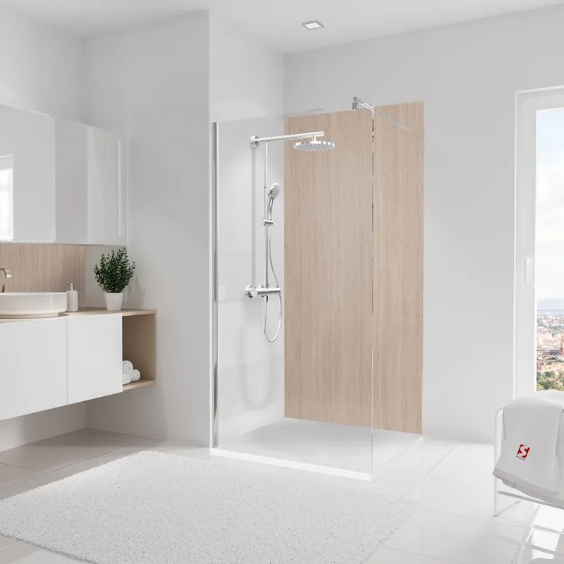Prix Bas Panneau mural de douche 100x210 cm travertin romain DécoDesign Décor - SCHULTE