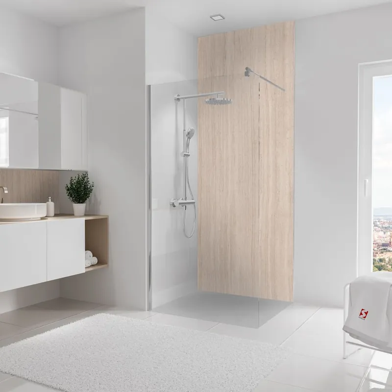 Achat Immédiat Panneau mural de douche 100x255 cm travertin romain DécoDesign Décor - SCHULTE