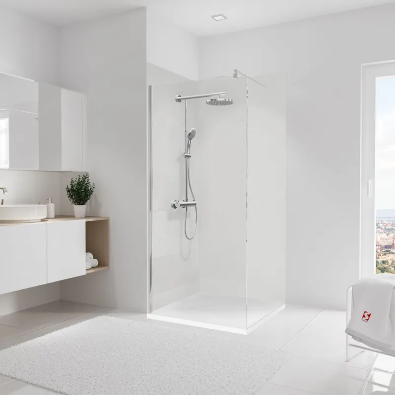 Acheter En Ligne Panneaux muraux de douche 90+90x210 cm blanc DécoDesign Couleur - SCHULTE