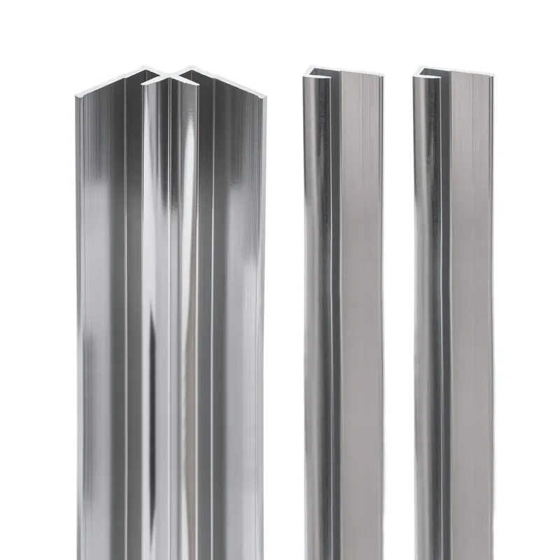 Profilés d‘angle alu chrome 2x finitions 1x angle intérieur pour panneaux muraux 255 cm - SCHULTE Jusqu'à Épuisement Des Stocks