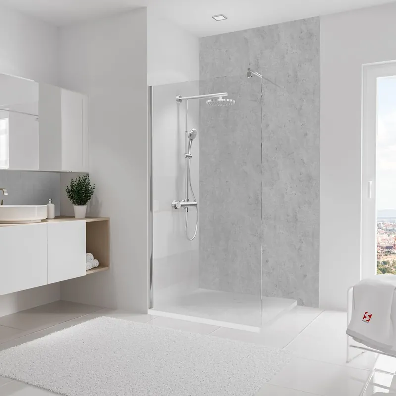 Prix Promo Panneau mural de douche 125x255 cm pierre gris clair DécoDesign Décor - SCHULTE