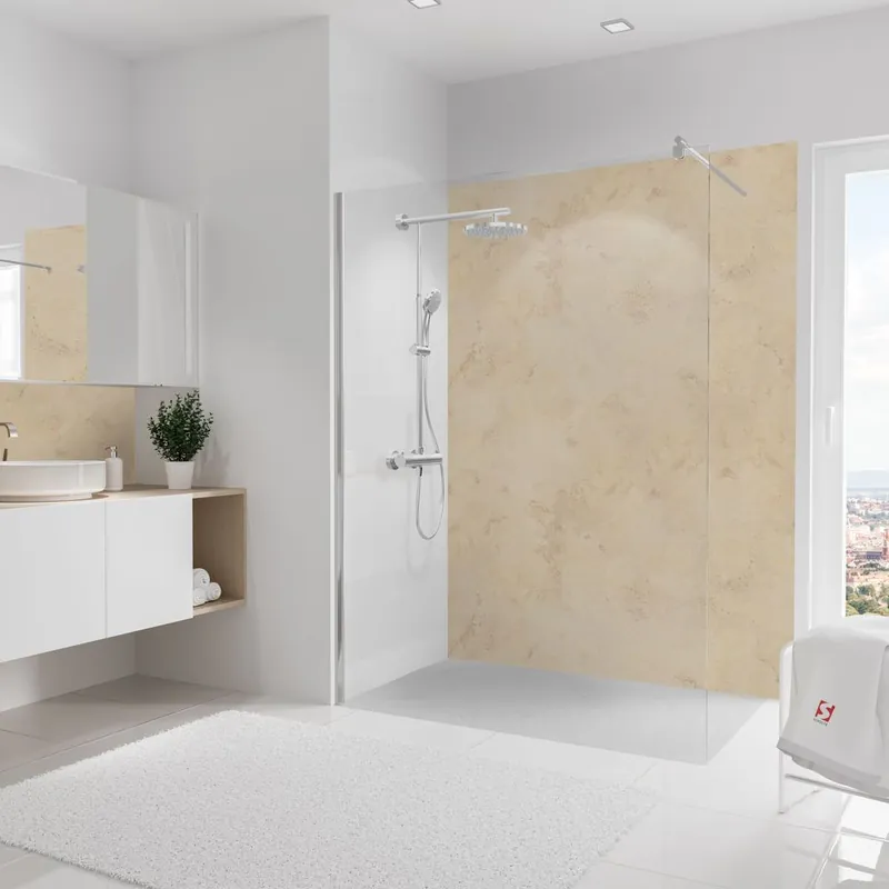Panneau mural de douche 150x210 cm travertin DécoDesign Décor - SCHULTE Nouveauté