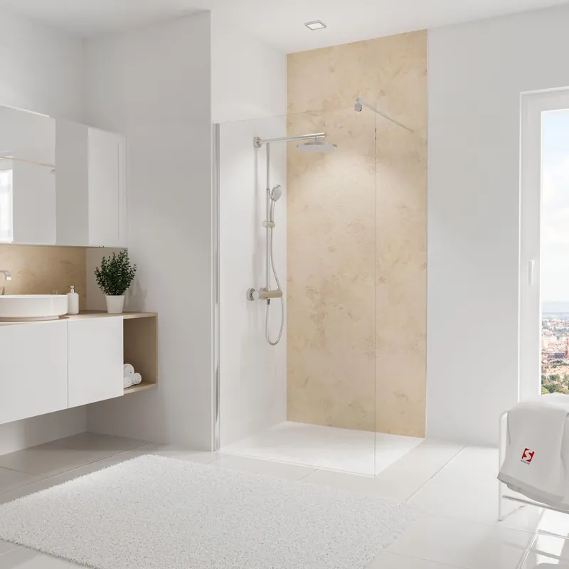 Panneau mural de douche 100x255 cm travertin DécoDesign Décor - SCHULTE Solde