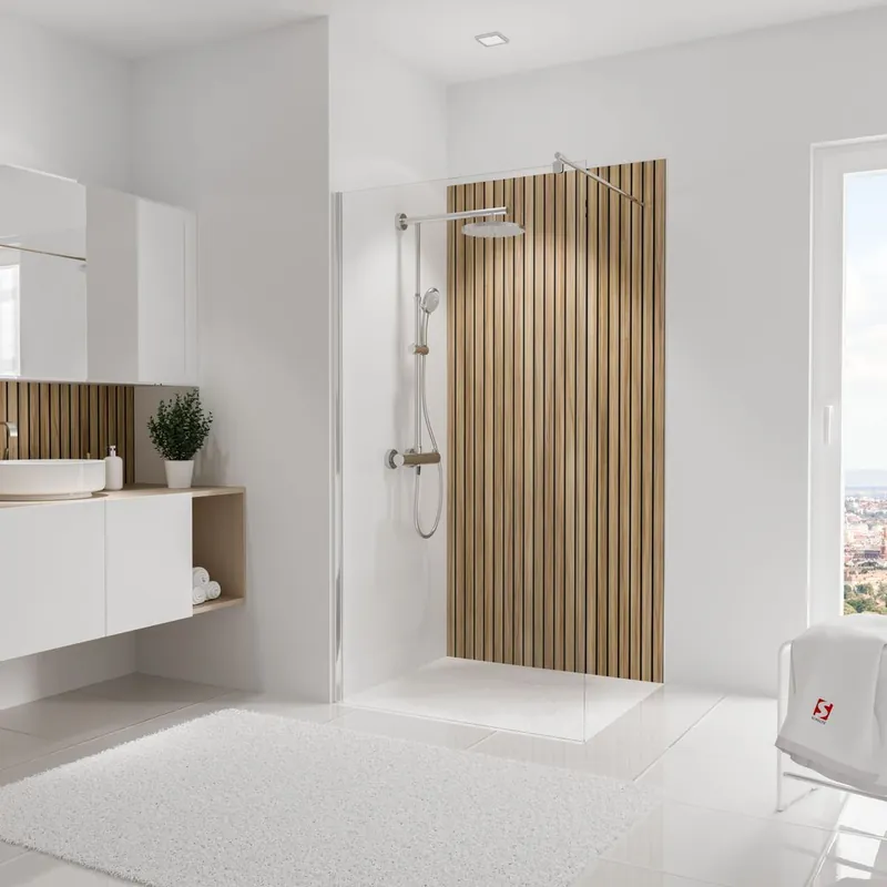 Petit Prix Panneau mural de douche 100x210 cm japandi vertical DécoDesign Décor - SCHULTE