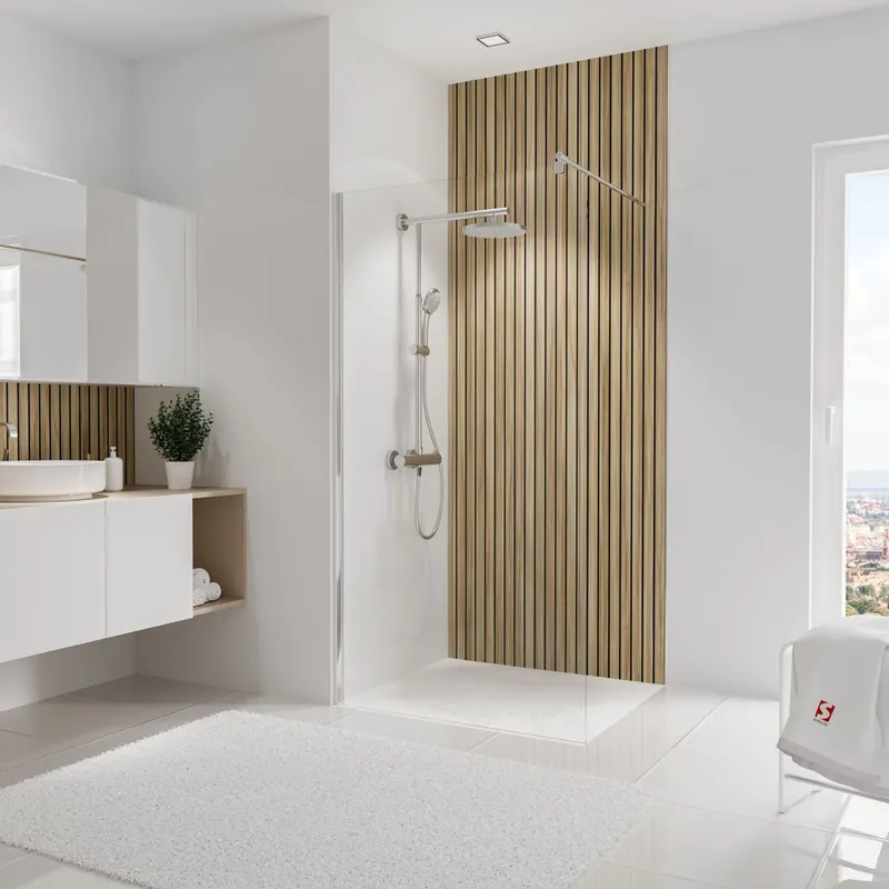 Retour Gratuit Panneau mural de douche 100x255 cm japandi vertical DécoDesign Décor - SCHULTE