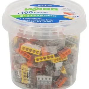 WAGO Flacon de 100 mini bornes 2, 3, 5 et 8 fils S2273 de connexion automatique Dernière Chance