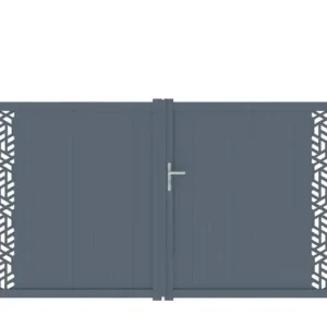 Commander Vite Portail battant aluminium THYEZ l.3,5 x H.1,60 m gris JARDIMAT